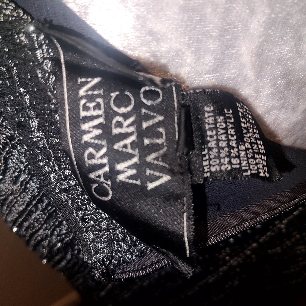 Carmen Marc Valvo Gray Rib Maxi Pencil Skirt - Picture 8 of 8